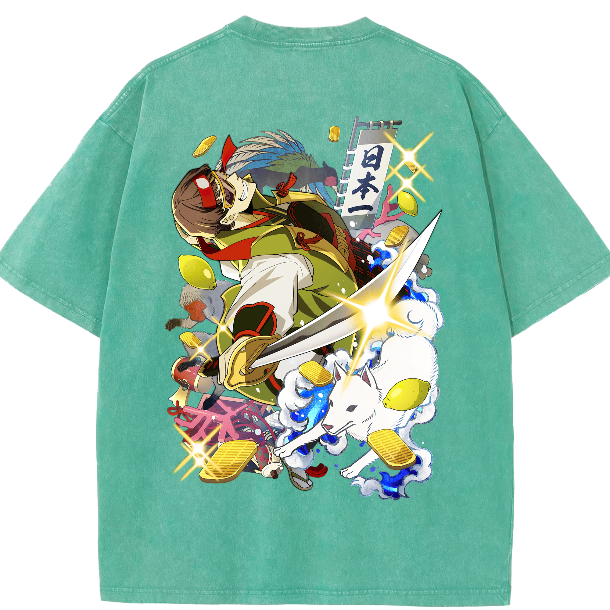 （画像用） 文豪ストレイドッグス Bungo Stray Dogs 綿100% ヴィンテージ風 半袖Tシャツ（背面プリント）